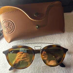 Ray-Ban Brown Tortoise Sunglasses with Leather Case